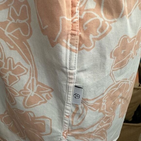 Ted Baker London Tello Peach Floral Button-Up Shirt Long Sleeve sz 4 Large - Picture 6 of 14